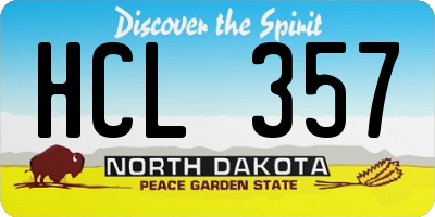 ND license plate HCL357