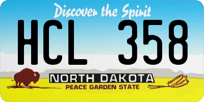 ND license plate HCL358