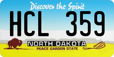 ND license plate HCL359