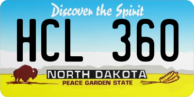 ND license plate HCL360