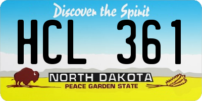 ND license plate HCL361