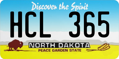 ND license plate HCL365