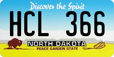 ND license plate HCL366