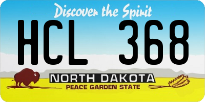 ND license plate HCL368