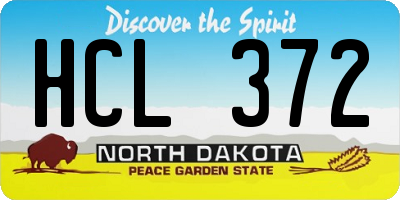 ND license plate HCL372