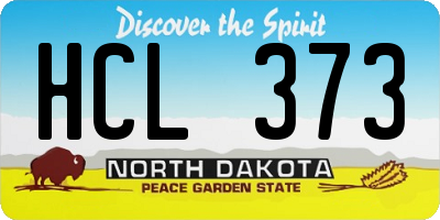 ND license plate HCL373