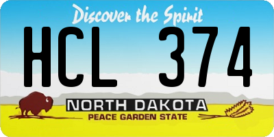 ND license plate HCL374