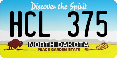 ND license plate HCL375