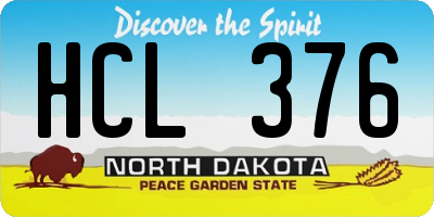 ND license plate HCL376