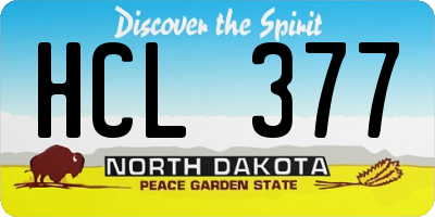 ND license plate HCL377