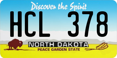 ND license plate HCL378