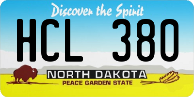 ND license plate HCL380