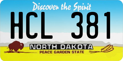 ND license plate HCL381