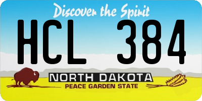 ND license plate HCL384