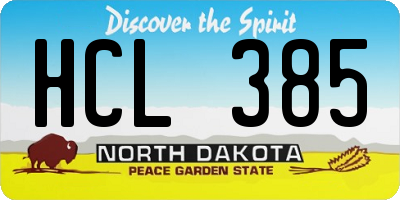 ND license plate HCL385