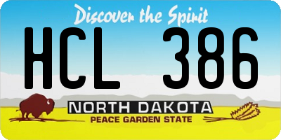 ND license plate HCL386