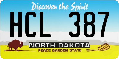 ND license plate HCL387