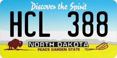 ND license plate HCL388