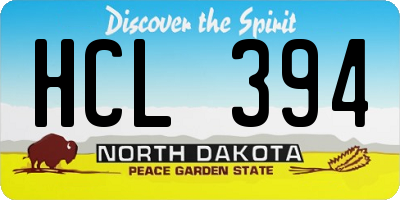 ND license plate HCL394
