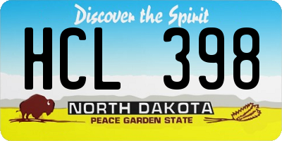 ND license plate HCL398