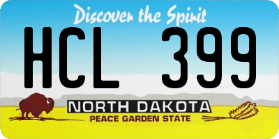 ND license plate HCL399