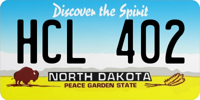 ND license plate HCL402