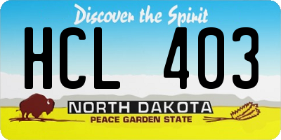 ND license plate HCL403