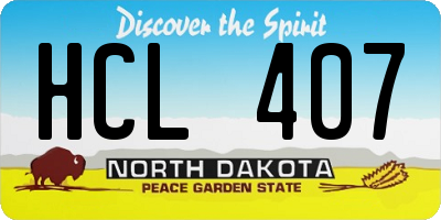 ND license plate HCL407