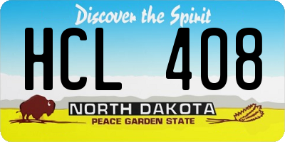 ND license plate HCL408