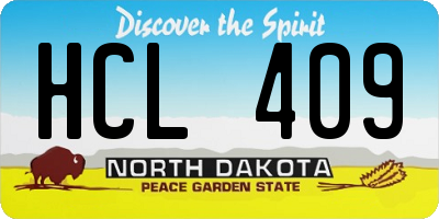 ND license plate HCL409