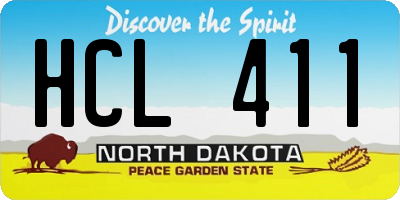 ND license plate HCL411