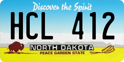 ND license plate HCL412