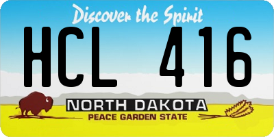 ND license plate HCL416