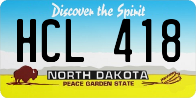 ND license plate HCL418