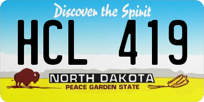 ND license plate HCL419