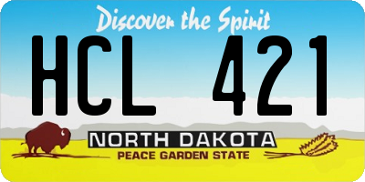 ND license plate HCL421