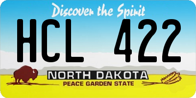 ND license plate HCL422