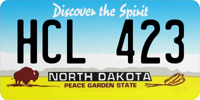 ND license plate HCL423