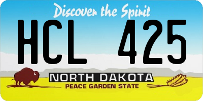 ND license plate HCL425