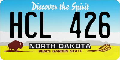 ND license plate HCL426