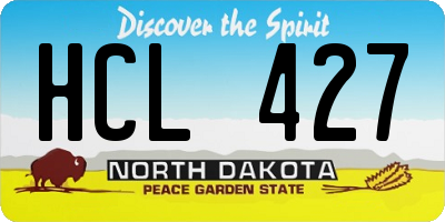 ND license plate HCL427