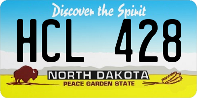 ND license plate HCL428