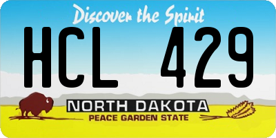 ND license plate HCL429