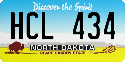 ND license plate HCL434