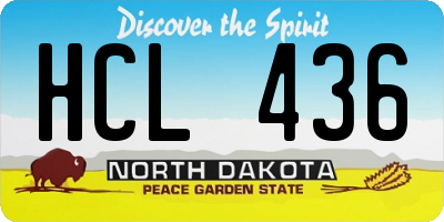 ND license plate HCL436