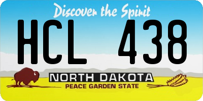 ND license plate HCL438