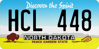 ND license plate HCL448
