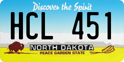 ND license plate HCL451