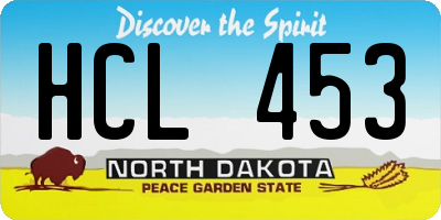 ND license plate HCL453