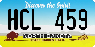 ND license plate HCL459